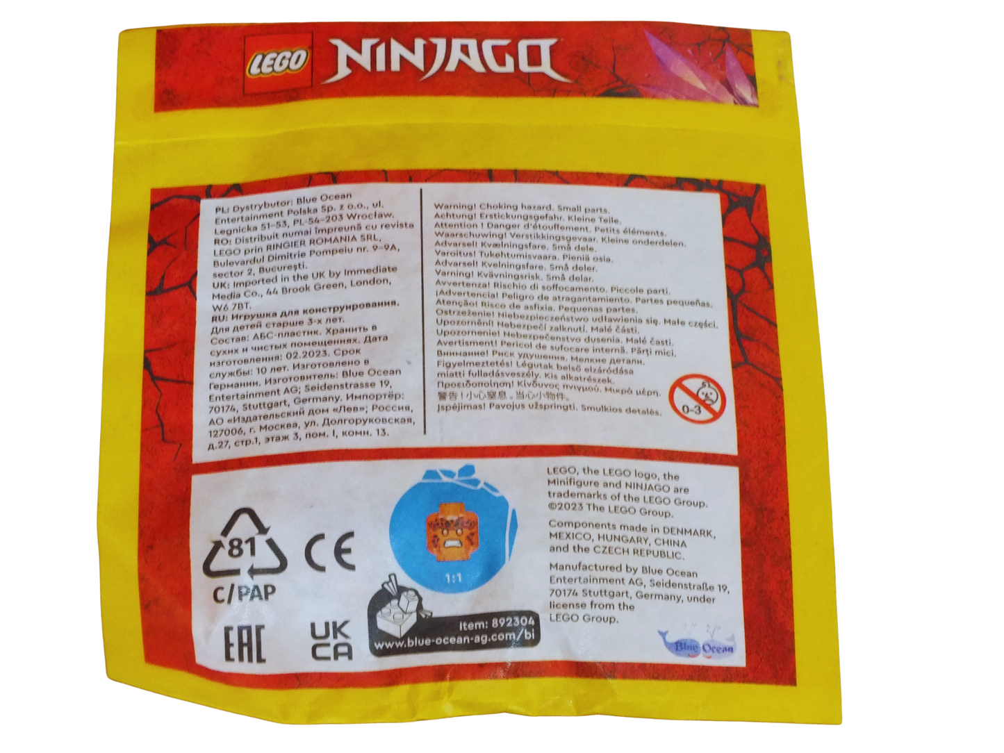 LEGO® Ninjago Golden Dragon Cole Paper Pack 892304