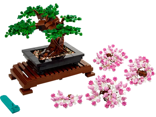 lego bonsai tree, bonsai tree, lego pink tree, lego green tree