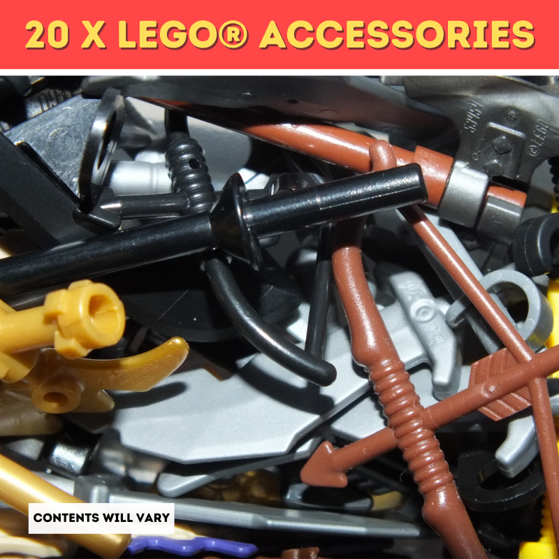 20 accessories for minifigures, lego minifigure accessories, lego accessories. 