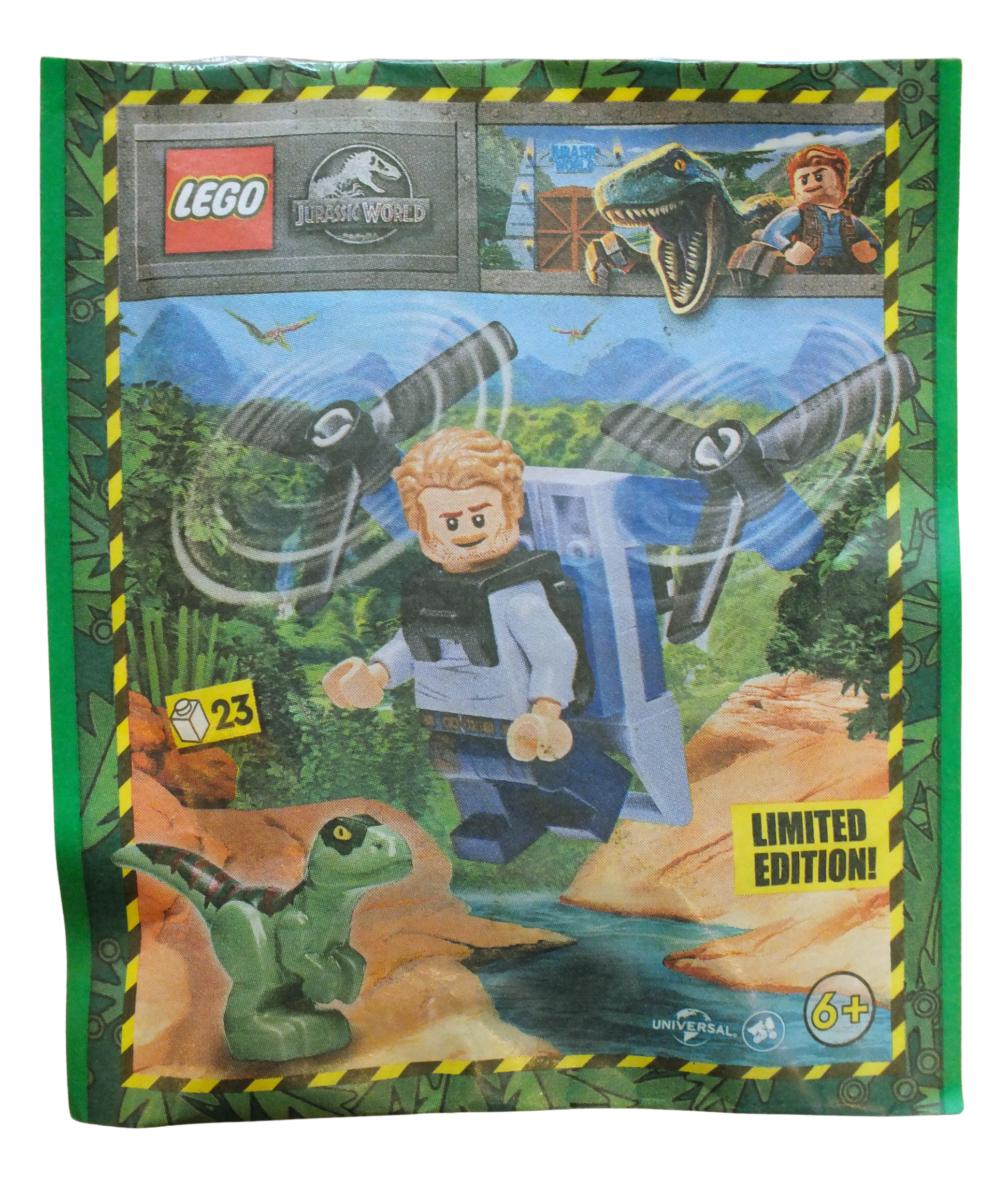 LEGO® Jurassic World Owen with Jet Pack & Raptor Paper Pack 122328 - Bits and Blocks