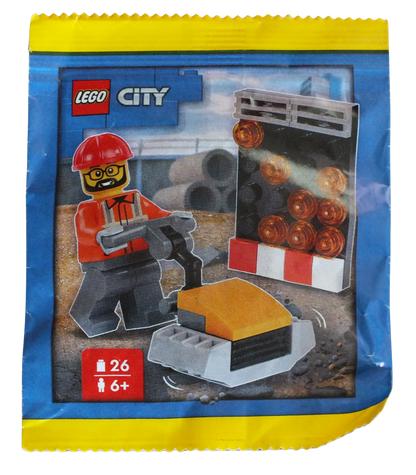 LEGO® CITY Construction Worker with Vibration Plate Paper Pack 952510 - Bits and Blocks