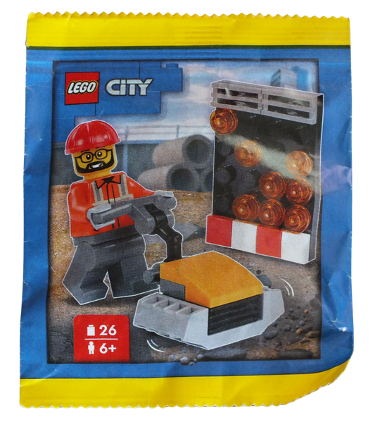 LEGO® CITY Construction Worker with Vibration Plate Paper Pack 952510 - Bits and Blocks