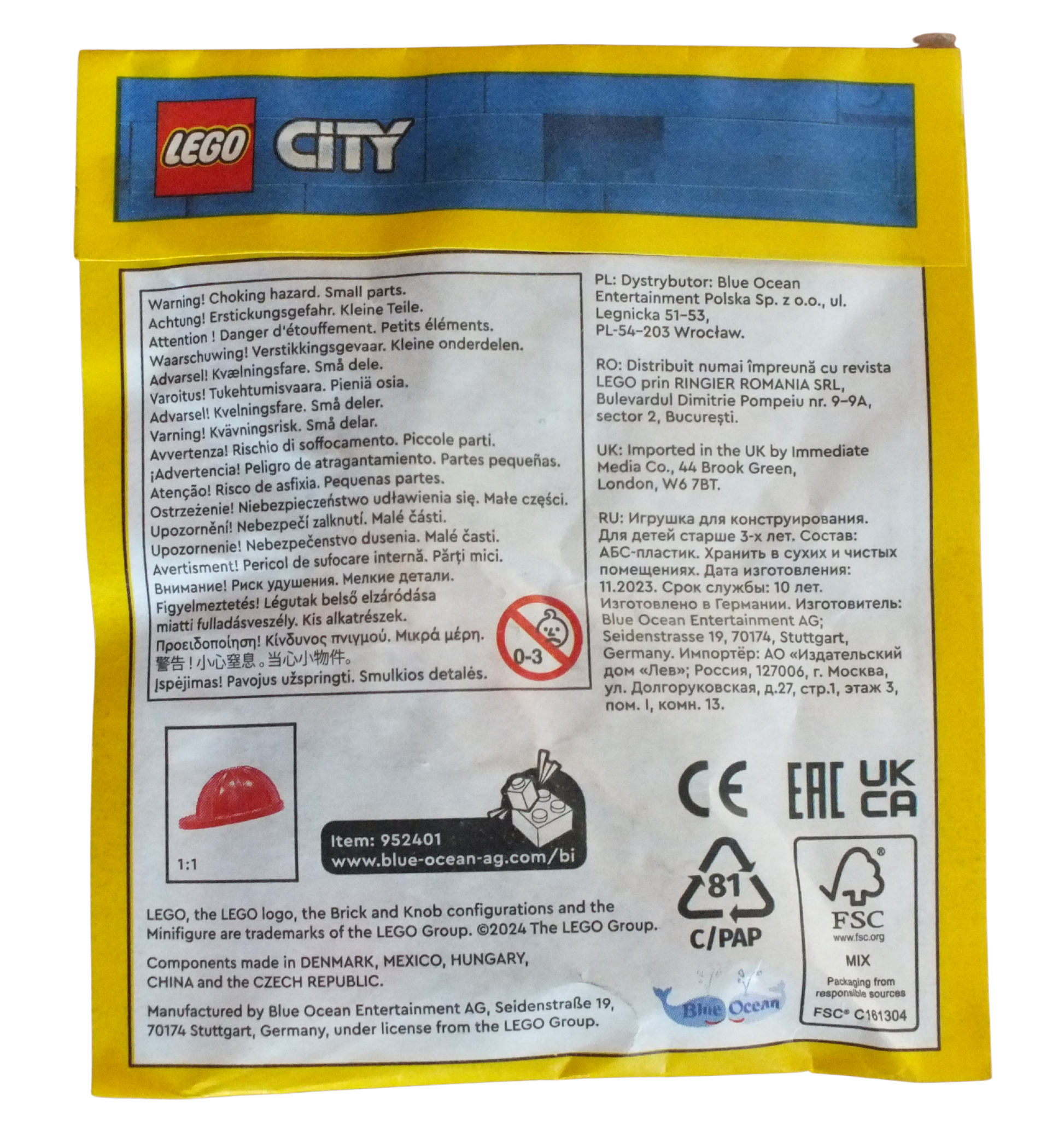 Bits and Blocks LEGO CITY Builder with Crane Paper Pack, colorful construction-themed paper set for creative projects.