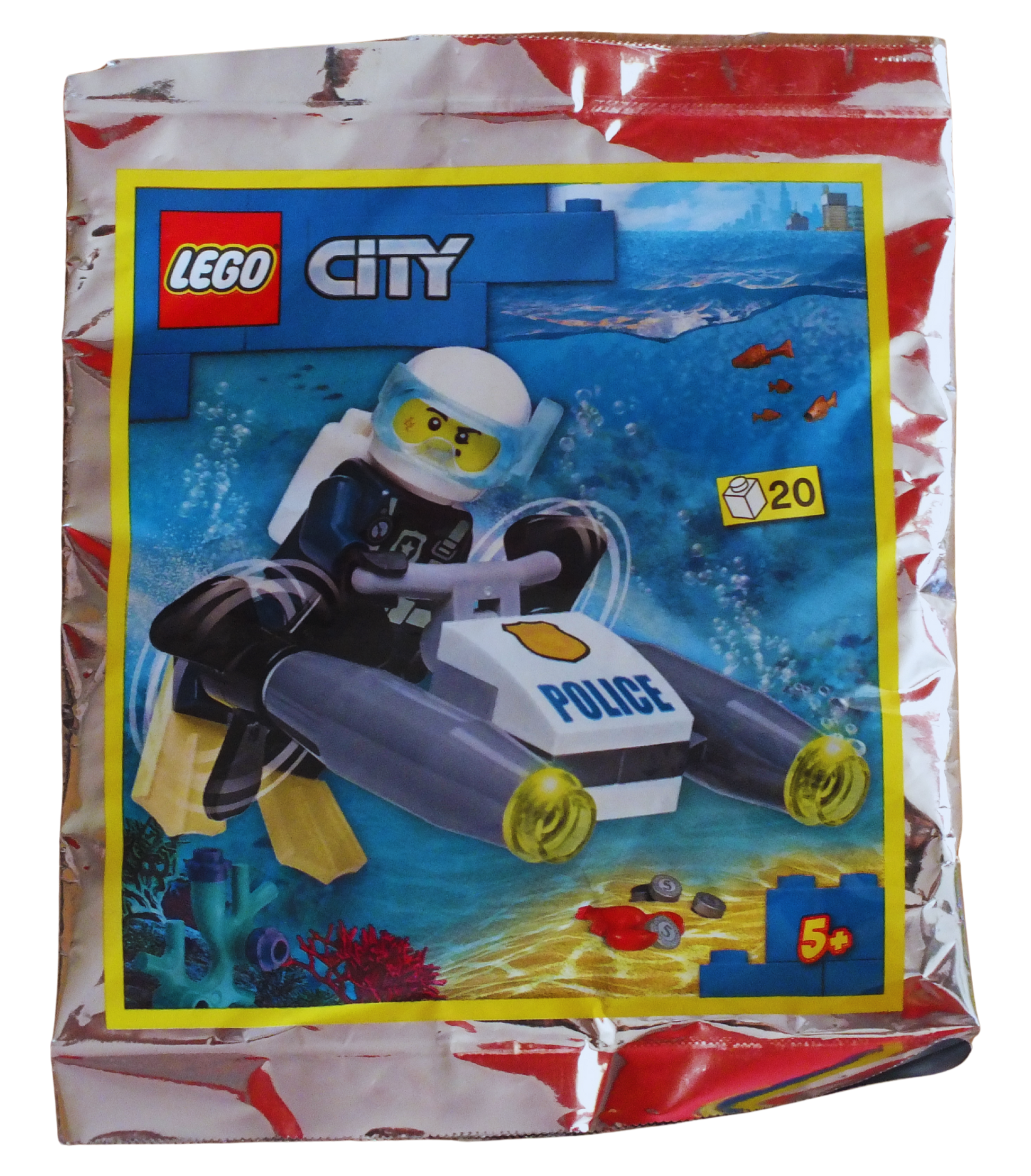 LEGO® CITY Police Diver with Underwater Scooter Foil Pack 952208 - Bits and Blocks