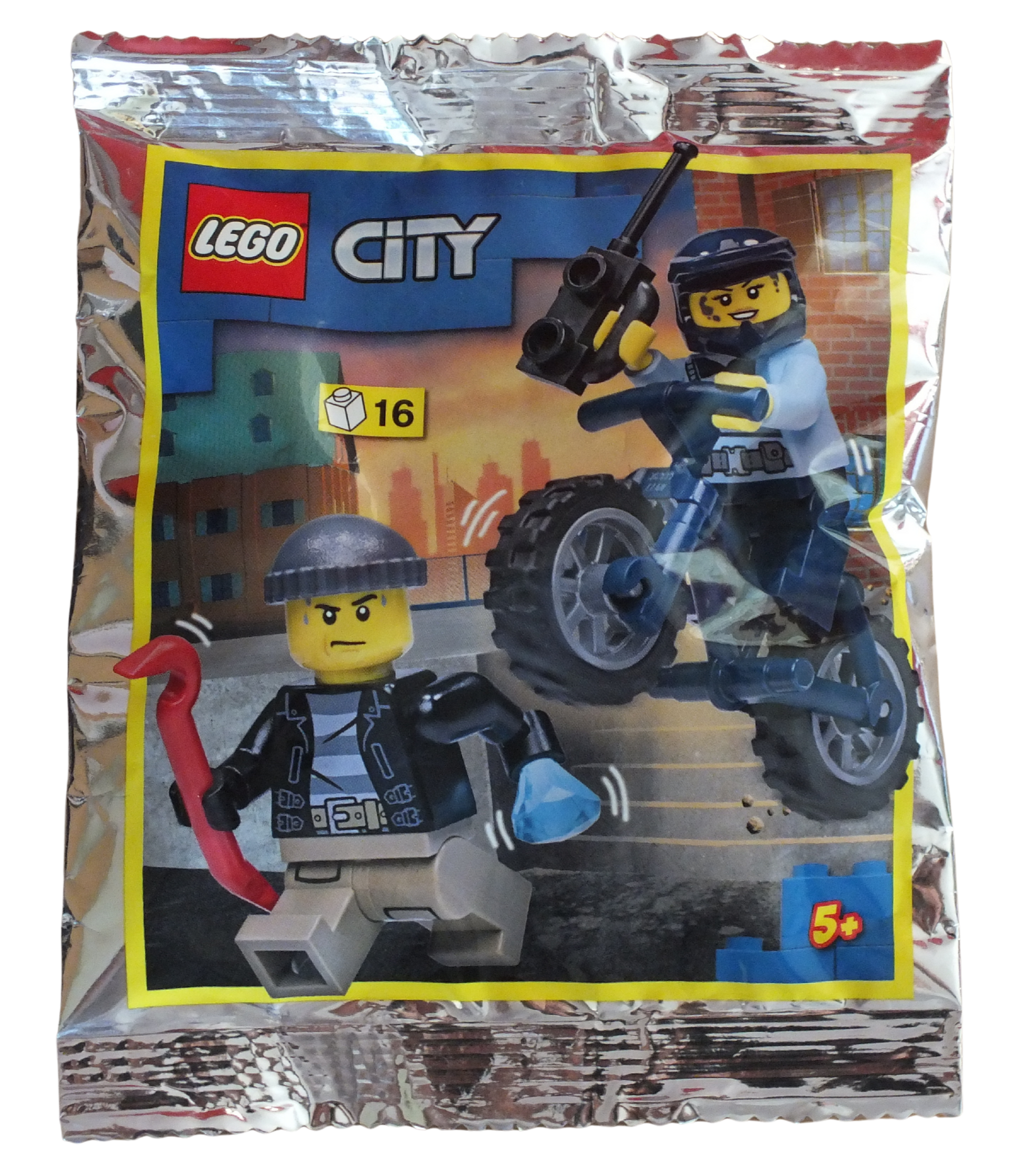 LEGO® CITY Policewoman with Bike and Crook Foil Pack 952211 - Bits and Blocks