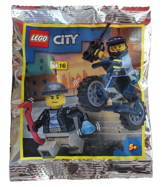 LEGO® CITY Policewoman with Bike and Crook Foil Pack 952211 - Bits and Blocks