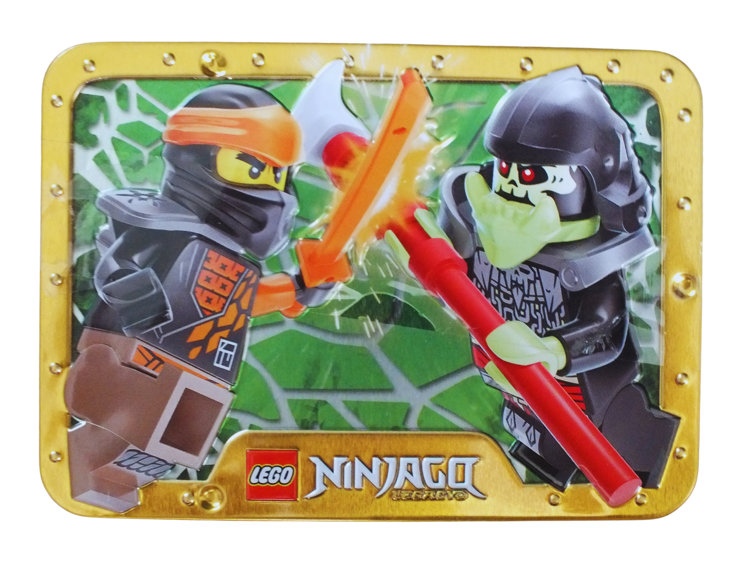 LEGO® Ninjago Cole vs. Bone Knight Metal Tin 112326 - Bits and Blocks