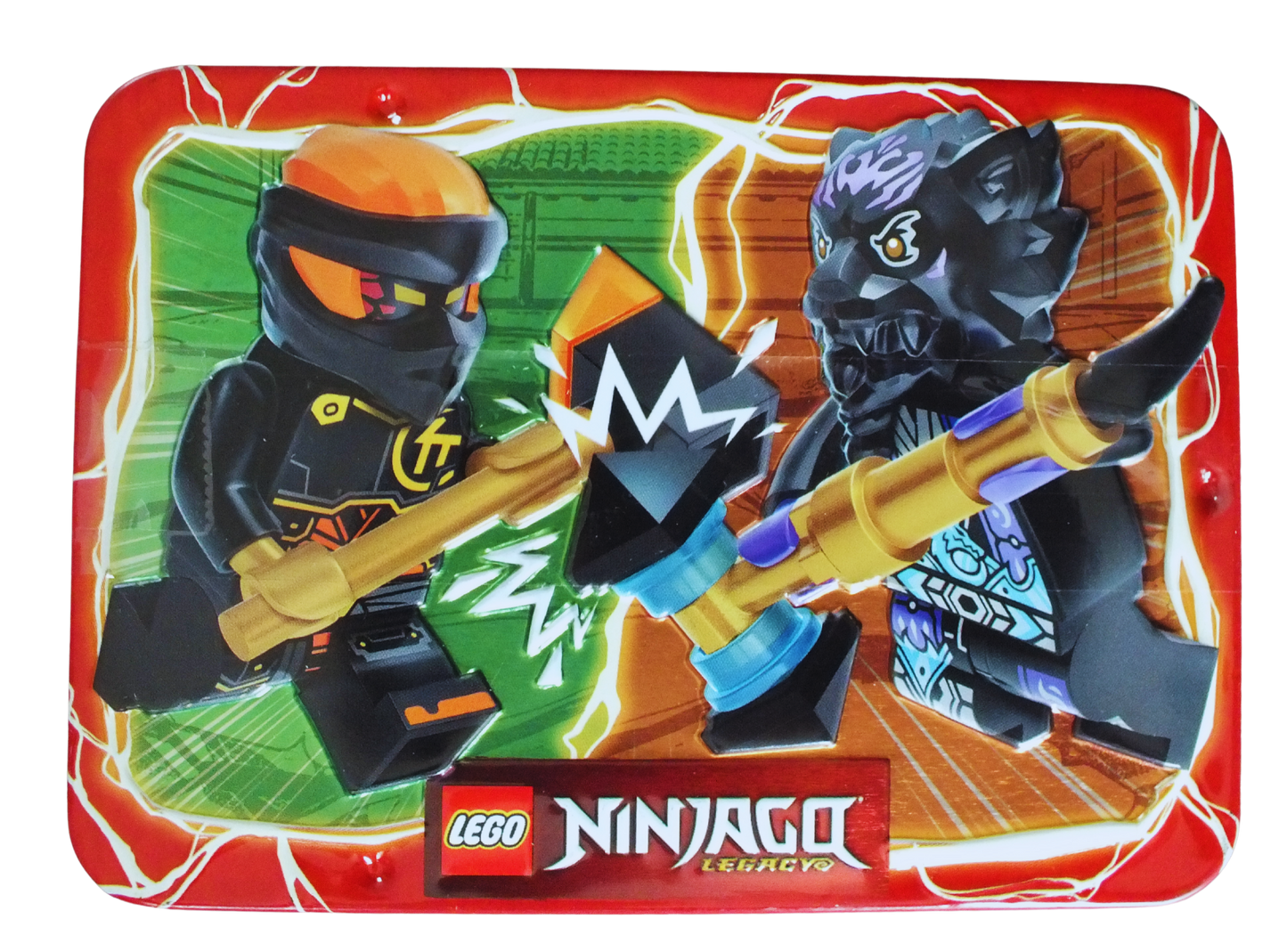 LEGO® Ninjago Cole vs. Lord Ras Metal Tin 112406 - Bits and Blocks