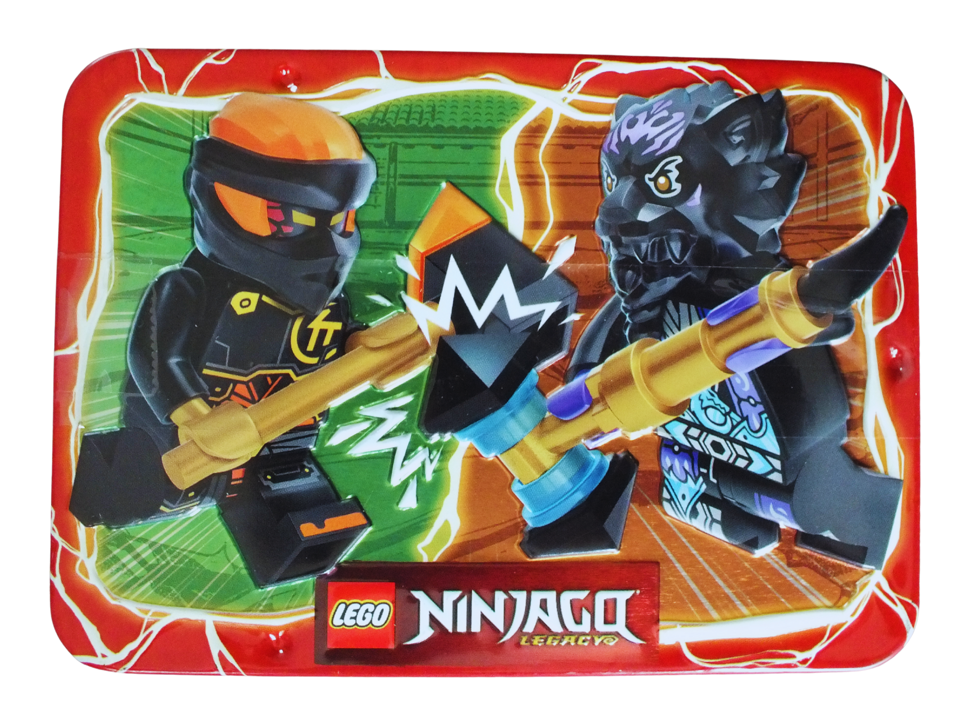 LEGO® Ninjago Cole vs. Lord Ras Metal Tin 112406 - Bits and Blocks