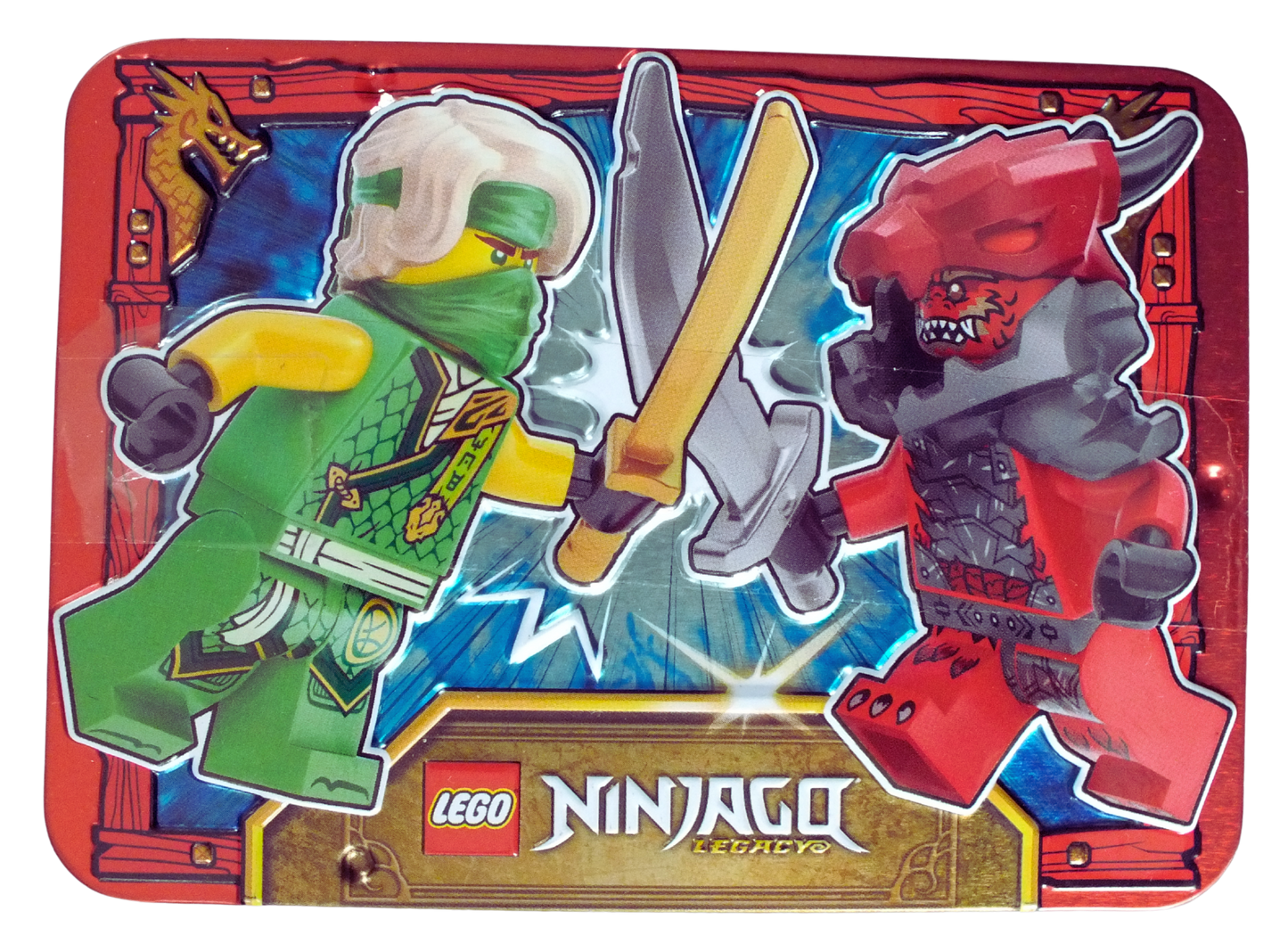 LEGO® Ninjago Lloyd vs. Dragonian Warrior Metal Tin 112601 - Bits and Blocks