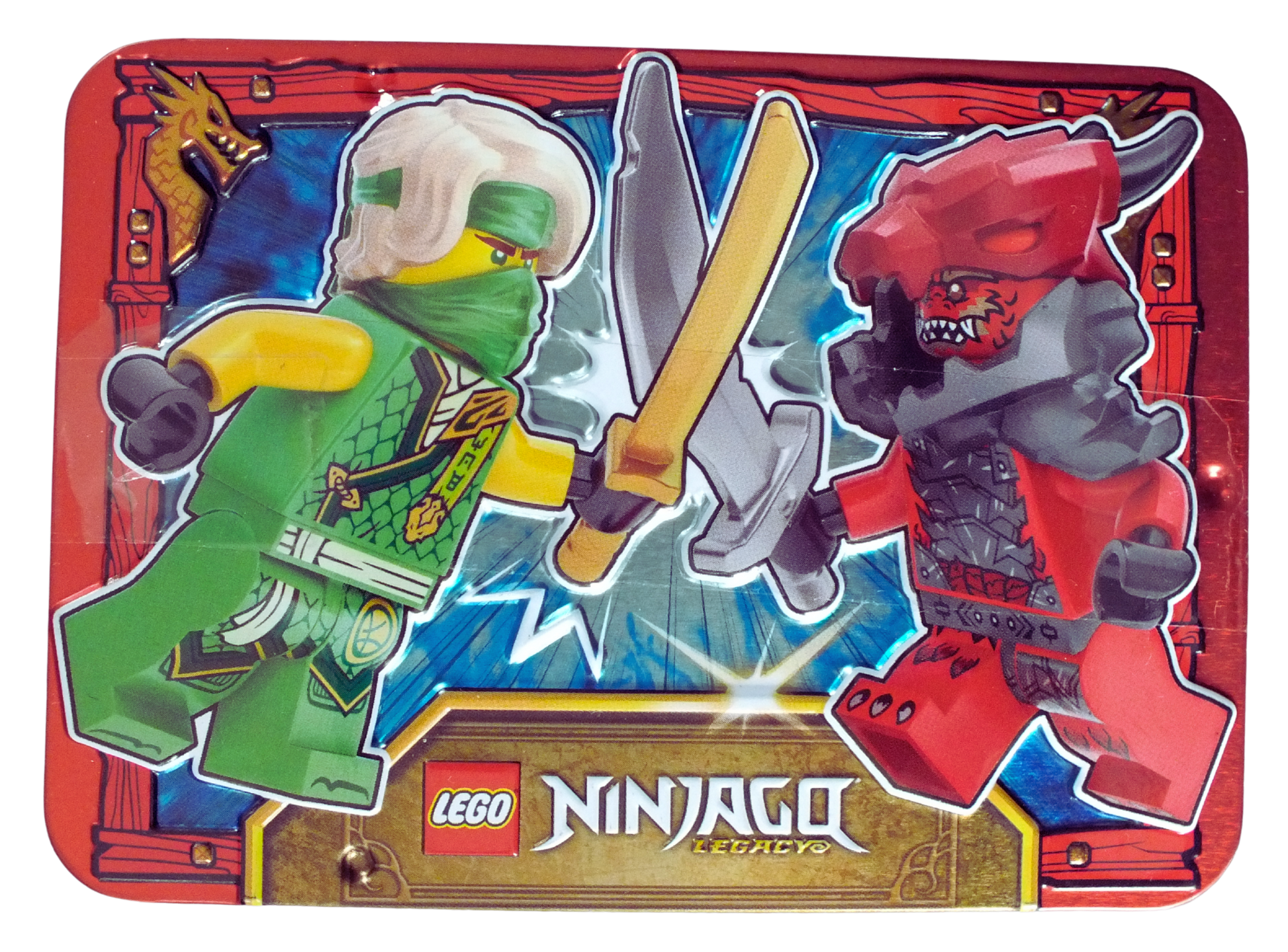 LEGO® Ninjago Lloyd vs. Dragonian Warrior Metal Tin 112601 - Bits and Blocks