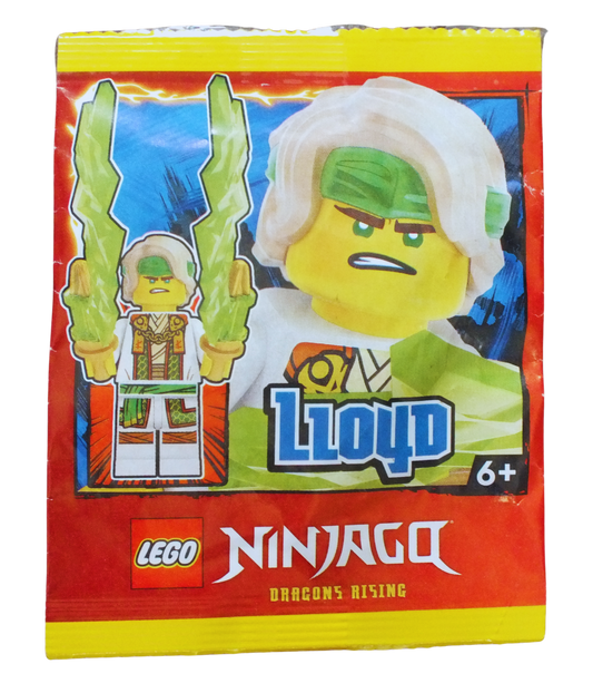 LEGO Ninjago Lloyd Minifigure Paper Pack by Bits and Blocks, featuring colorful paper sheets and Ninjago-themed designs.