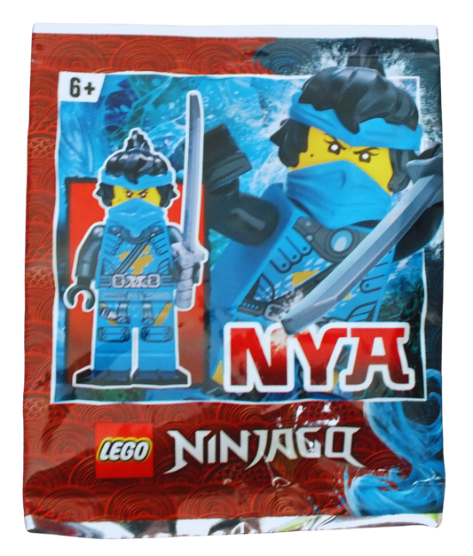 LEGO Ninjago Nya Seabound foil pack with mini figures and building elements from Bits and Blocks, displayed on a white background.