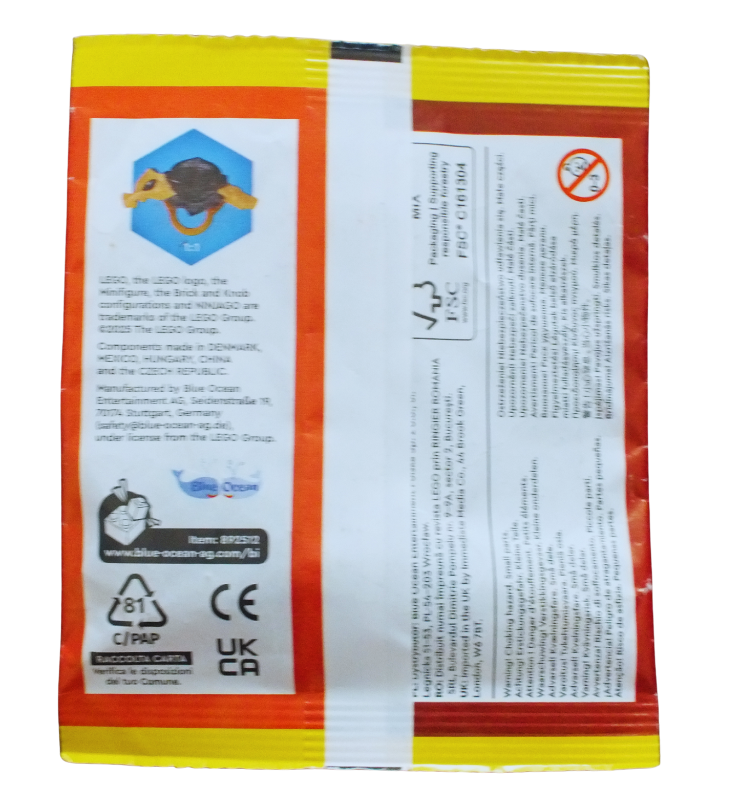 LEGO® Ninjago Cole Minifigure Paper Pack 892512