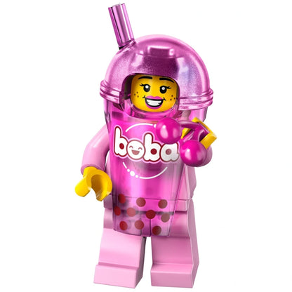 LEGO® Minifigure Series 29 collectible minifigure from Bits and Blocks, holding a bubble tea drink, with detailed costume and accessories.