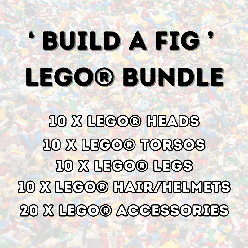 lego heads, lego torsos, lego legs, lego hair, lego helmets, lego accessories, Build A Fig LEGO® Bundle